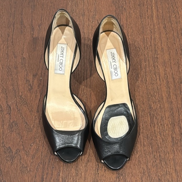 Jimmy Choo Black Peep Toe Pumps Size 39.5/9.5 - Picture 2 of 6